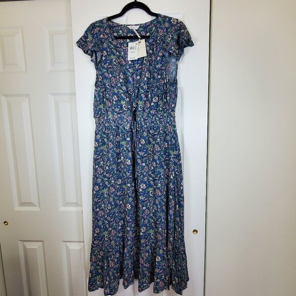 Lucky Brand Blue Floral Maxi Dress - Picture 1 of 5